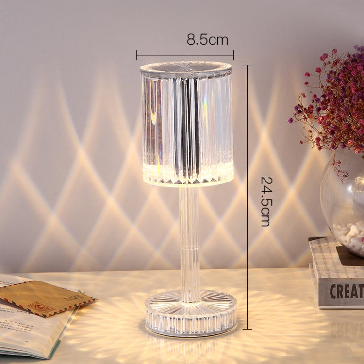 Lampe de table USB tactile en cristal diamant, Rechargeable USB (Lumière tricolore), Rechargeable USB (RGB avec télécommande 16 couleurs)