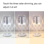 Lampe de table USB tactile en cristal diamant, Rechargeable USB (Lumière tricolore), Rechargeable USB (RGB avec télécommande 16 couleurs)