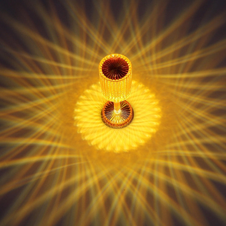 Lampe de table USB tactile en cristal diamant, Rechargeable USB (Lumière tricolore), Rechargeable USB (RGB avec télécommande 16 couleurs)