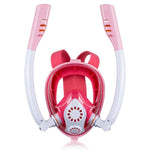 Masque de plongée et de snorkeling enfant double tube en silicone, lunettes de natation, taille XS