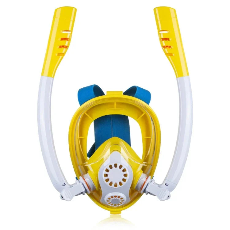 Masque de plongée et de snorkeling enfant double tube en silicone, lunettes de natation, taille XS