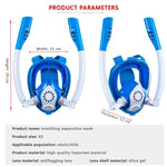 Masque de plongée et de snorkeling enfant double tube en silicone, lunettes de natation, taille XS