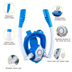 Masque de plongée et de snorkeling enfant double tube en silicone, lunettes de natation, taille XS