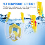 Masque de plongée et de snorkeling enfant double tube en silicone, lunettes de natation, taille XS