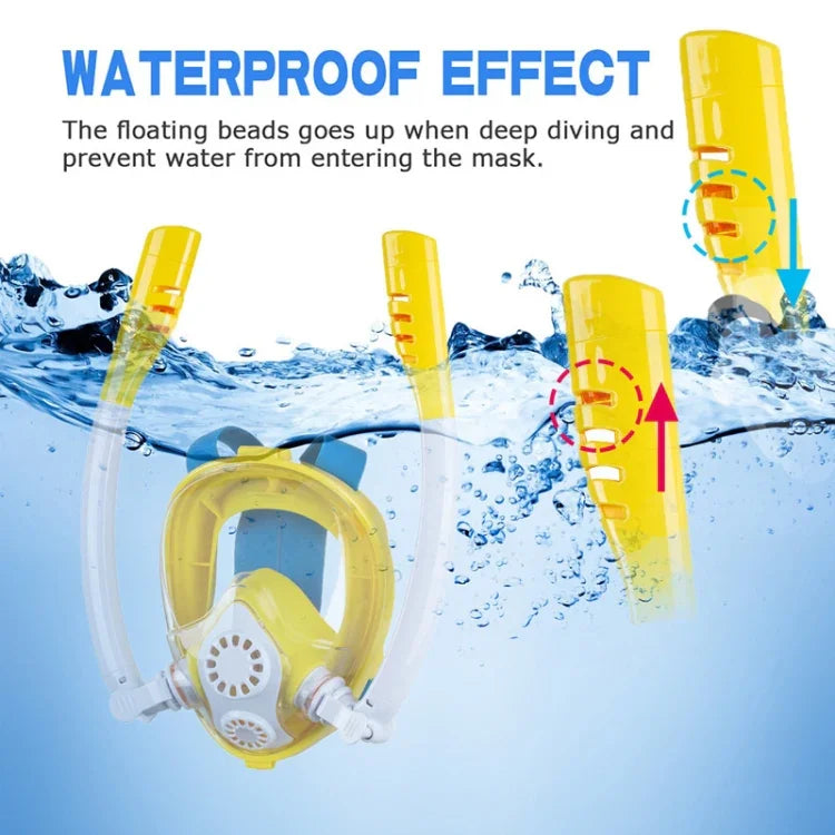 Masque de plongée et de snorkeling enfant double tube en silicone, lunettes de natation, taille XS