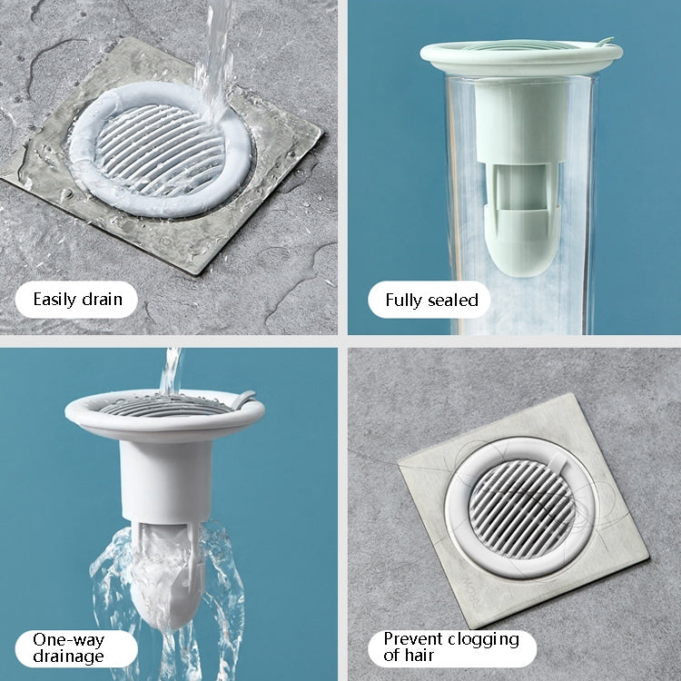 LSWY15 Drain de sol pour lavabo à drainage unidirectionnel et anti-odeurs, gris, rose, bleu, vert