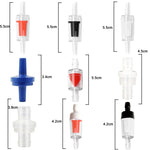 20 pièces pompe à oxygène pour aquarium valve anti-retour trachée, 4mm (Rouge), 4mm (Noir), 4mm (Blanc), 4mm (Bleu), 8mm (Rouge), 10mm (Blanc), 12mm (Blanc), 4mm (Blanc Rouge)
