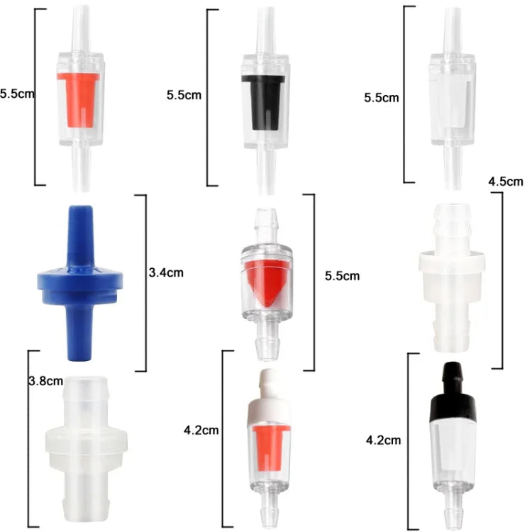 20 pièces pompe à oxygène pour aquarium valve anti-retour trachée, 4mm (Rouge), 4mm (Noir), 4mm (Blanc), 4mm (Bleu), 8mm (Rouge), 10mm (Blanc), 12mm (Blanc), 4mm (Blanc Rouge)