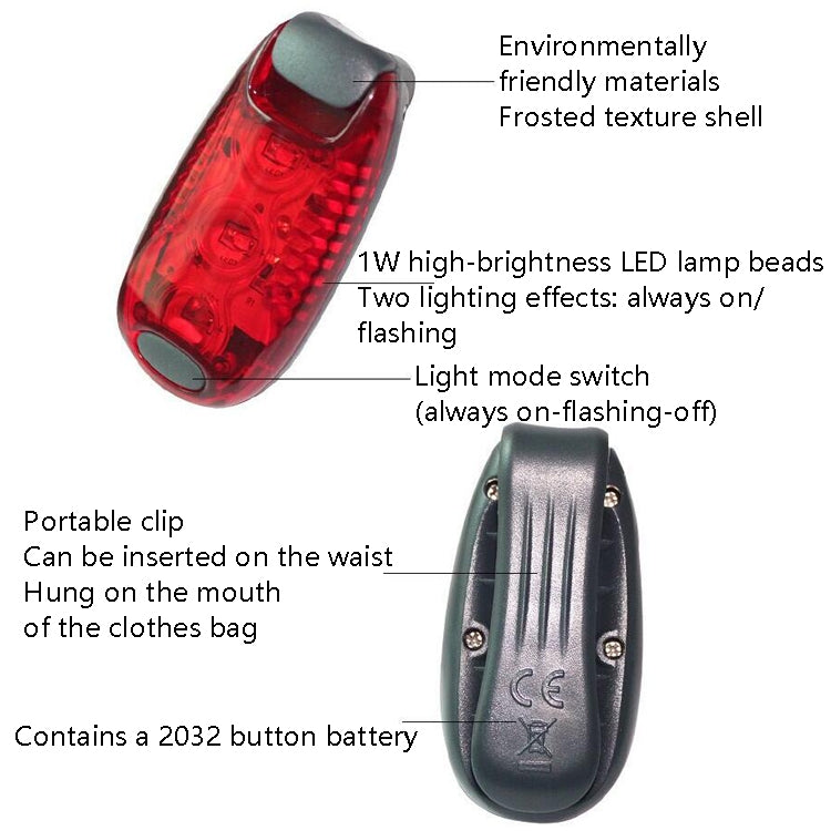 Lumière arrière de vélo chaude pour cyclisme extérieur, course nocturne, Couleur : 3 LED rouge, 3 LED rouge, 3 LED bleue, 3 LED verte, 5 LED rouge, 5 LED bleue, 5 LED verte