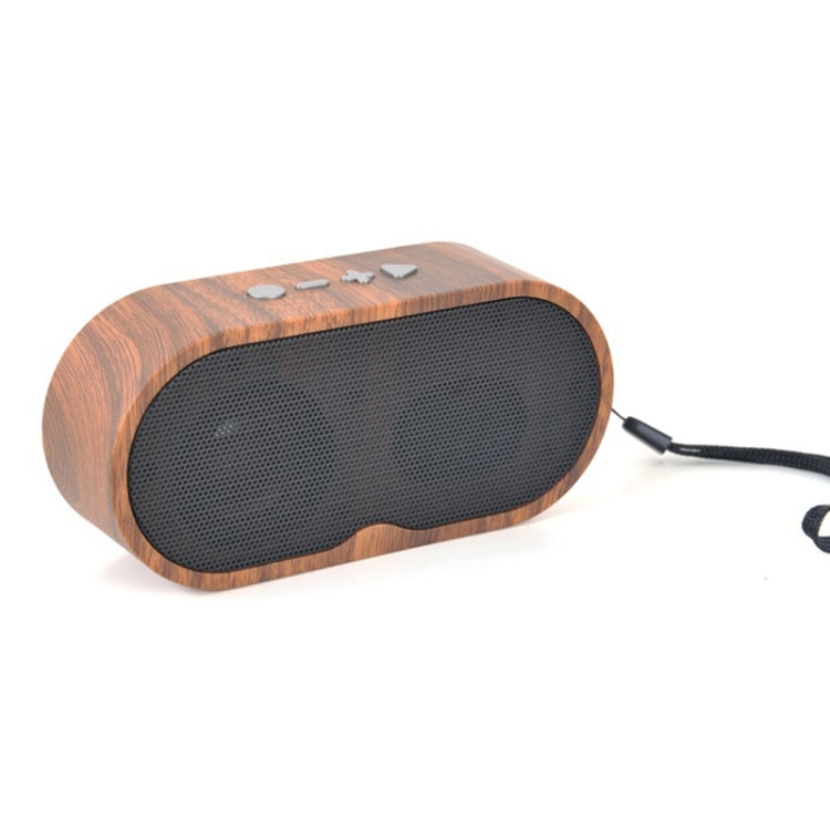 Enceinte Bluetooth Mini Rétro Grain de Bois F3 Support Carte TF, Grain Foncé, Grain Clair