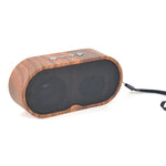 Enceinte Bluetooth Mini Rétro Grain de Bois F3 Support Carte TF, Grain Foncé, Grain Clair