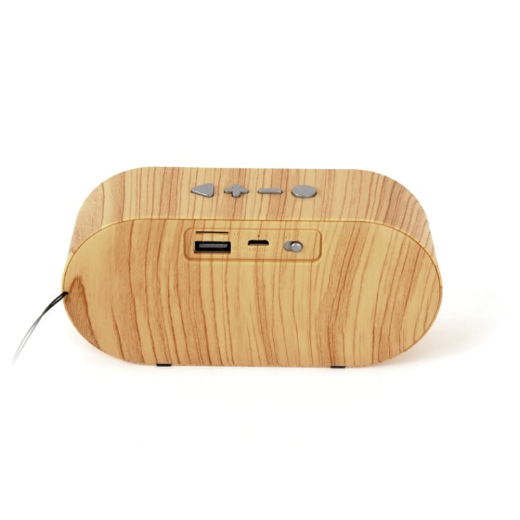 Enceinte Bluetooth Mini Rétro Grain de Bois F3 Support Carte TF, Grain Foncé, Grain Clair