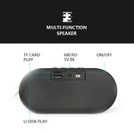 Enceinte Bluetooth Mini Rétro Grain de Bois F3 Support Carte TF, Grain Foncé, Grain Clair