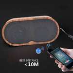 Enceinte Bluetooth Mini Rétro Grain de Bois F3 Support Carte TF, Grain Foncé, Grain Clair