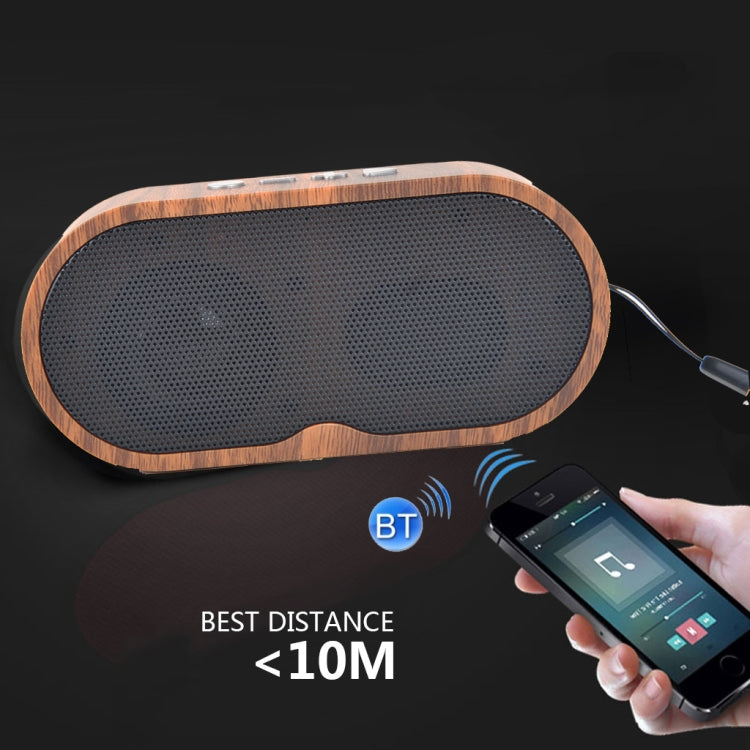 Enceinte Bluetooth Mini Rétro Grain de Bois F3 Support Carte TF, Grain Foncé, Grain Clair