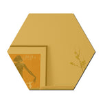 YM300 16 PIÈCES / Ensemble Autocollants muraux personnels pour la maison Miroir décoratif mural en acrylique, Hexagone Noir, Hexagone Argent, Hexagone Or, Quatuor Noir, Quatuor Argent, Quatuor Or, Triangle Noir, Triangle Argent, Triangle Or