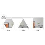YM300 16 PIÈCES / Ensemble Autocollants muraux personnels pour la maison Miroir décoratif mural en acrylique, Hexagone Noir, Hexagone Argent, Hexagone Or, Quatuor Noir, Quatuor Argent, Quatuor Or, Triangle Noir, Triangle Argent, Triangle Or