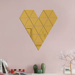 YM300 16 PIÈCES / Ensemble Autocollants muraux personnels pour la maison Miroir décoratif mural en acrylique, Hexagone Noir, Hexagone Argent, Hexagone Or, Quatuor Noir, Quatuor Argent, Quatuor Or, Triangle Noir, Triangle Argent, Triangle Or