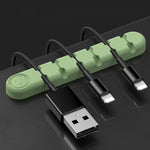 Dispositif de rangement et de fixation de câble de données en silicone en forme d'ours à 6 trous, 6 trous