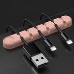 Dispositif de rangement et de fixation de câble de données en silicone en forme d'ours à 6 trous, 6 trous