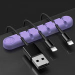 Dispositif de rangement et de fixation de câble de données en silicone en forme d'ours à 6 trous, 6 trous