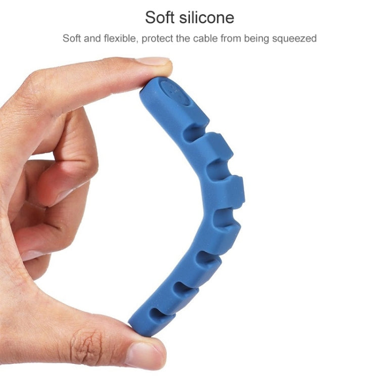 Dispositif de rangement et de fixation de câble de données en silicone en forme d'ours à 6 trous, 6 trous