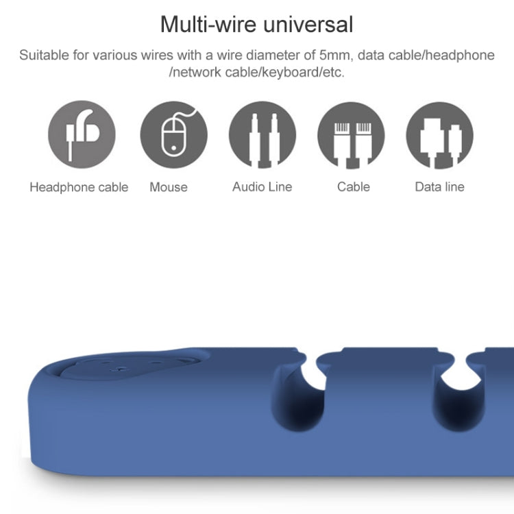 Dispositif de rangement et de fixation de câble de données en silicone en forme d'ours à 6 trous, 6 trous
