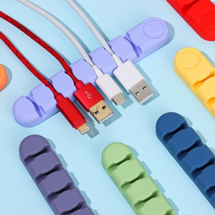Dispositif de rangement et de fixation de câble de données en silicone en forme d'ours à 6 trous, 6 trous