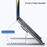 BONERUY P11F Support de refroidissement pour ordinateur portable avec ventilateur, en alliage d'aluminium, Gris, Argent, Gris avec câble Type-C, Argent avec câble Type-C