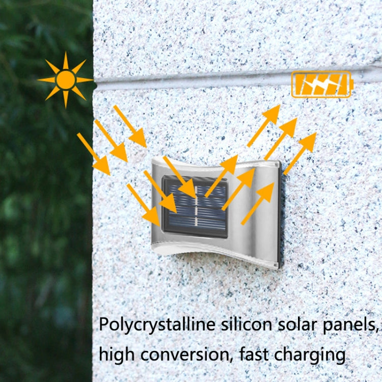 6 lampes murales solaires d'extérieur à LED en acier inoxydable, lumière blanche, lumière chaude, lumière colorée