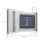 6 lampes murales solaires d'extérieur à LED en acier inoxydable, lumière blanche, lumière chaude, lumière colorée