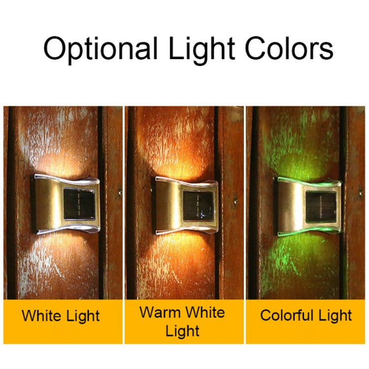 6 lampes murales solaires d'extérieur à LED en acier inoxydable, lumière blanche, lumière chaude, lumière colorée