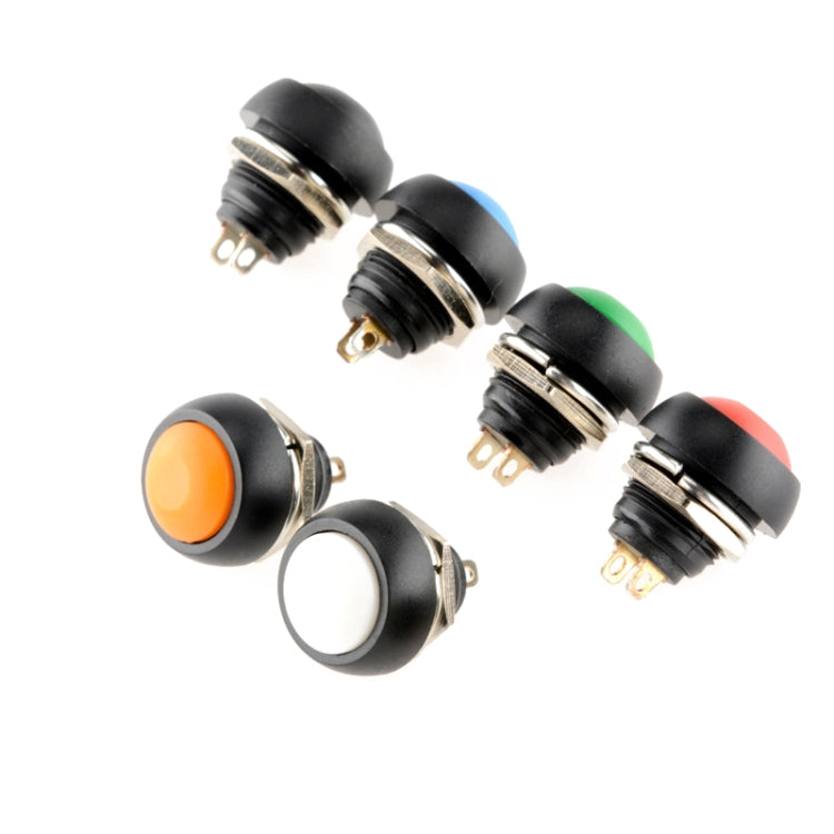 10 pièces petit interrupteur bouton étanche à réarmement automatique, noir, vert, rouge, orange, blanc, bleu