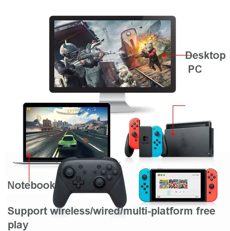 Manette de jeu sans fil L-0326 pour Switch Pro, Style : Noir, Vert Rose, Noir - Fonction complète + NFC + Réveil (1:1), Vert Rose - Fonction complète + NFC + Réveil (1:1), Noir - Édition HD fonction complète, Vert - Édition HD fonction complète