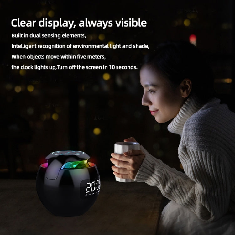 Enceinte Bluetooth Portable Boule Colorée ZXL-G90, Style :, Version Capteur (Blanc), Version Capteur (Rose), Version Horloge (Blanc), Version Capteur (Noir), Version Horloge (Rose)