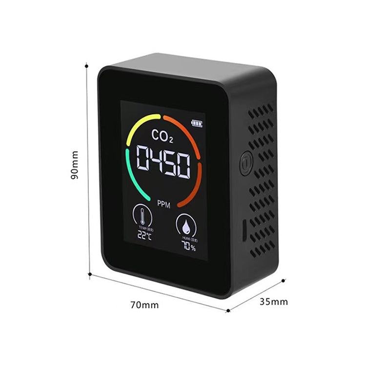 Afficheur température humidité, compteur CO2 détecteur de qualité de l'air au dioxyde de carbone, 3 en 1 semi-conducteur