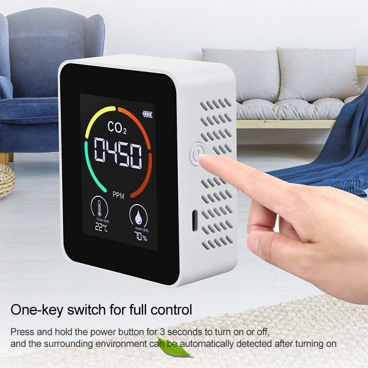Afficheur température humidité, compteur CO2 détecteur de qualité de l'air au dioxyde de carbone, 3 en 1 semi-conducteur