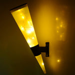 N231 Lampe murale solaire conique circulaire pour jardin extérieur, Style : guirlandes lumineuses, lumière colorée