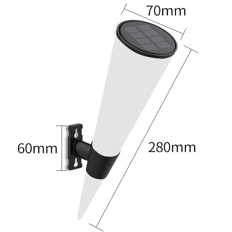 N231 Lampe murale solaire conique circulaire pour jardin extérieur, Style : guirlandes lumineuses, lumière colorée