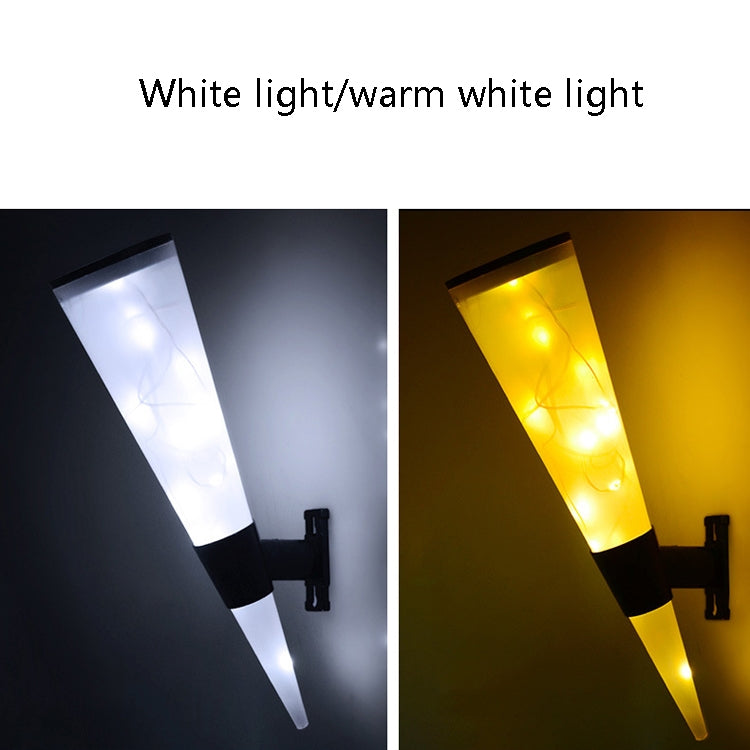 N231 Lampe murale solaire conique circulaire pour jardin extérieur, Style : guirlandes lumineuses, lumière colorée