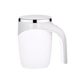 Tasse à café mélangeuse automatique aimantée en acier inoxydable A223, blanc, marron