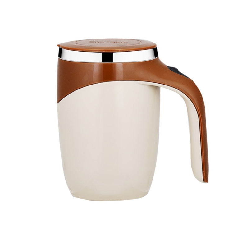 Tasse à café mélangeuse automatique aimantée en acier inoxydable A223, blanc, marron
