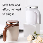 Tasse à café mélangeuse automatique aimantée en acier inoxydable A223, blanc, marron