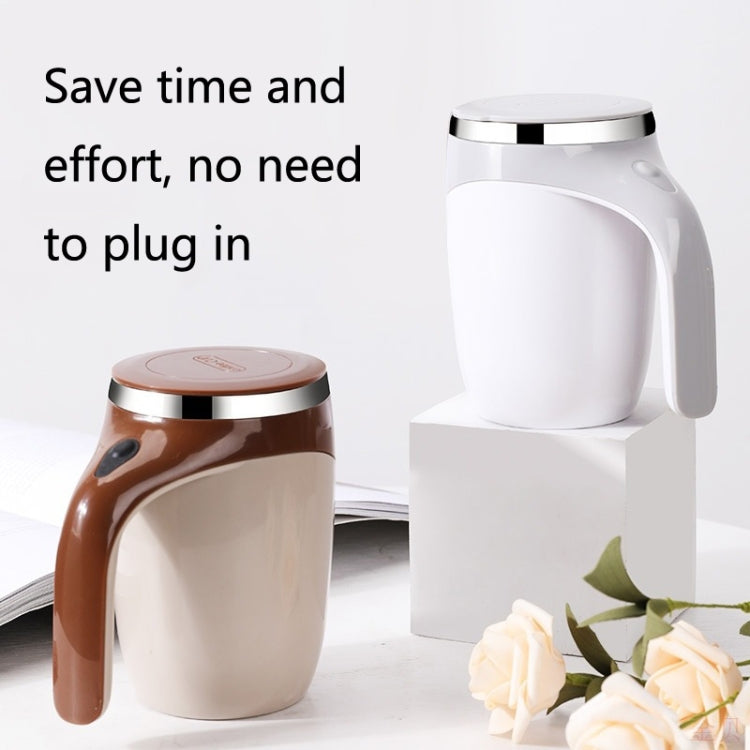 Tasse à café mélangeuse automatique aimantée en acier inoxydable A223, blanc, marron