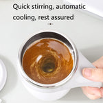 Tasse à café mélangeuse automatique aimantée en acier inoxydable A223, blanc, marron