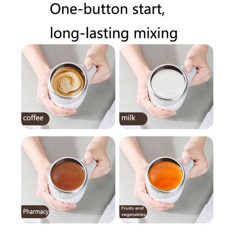 Tasse à café mélangeuse automatique aimantée en acier inoxydable A223, blanc, marron