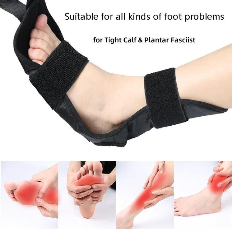 Sangle de rééducation pour yoga, correction de la chute du pied, ceinture extensible pour pieds, Oxford noir