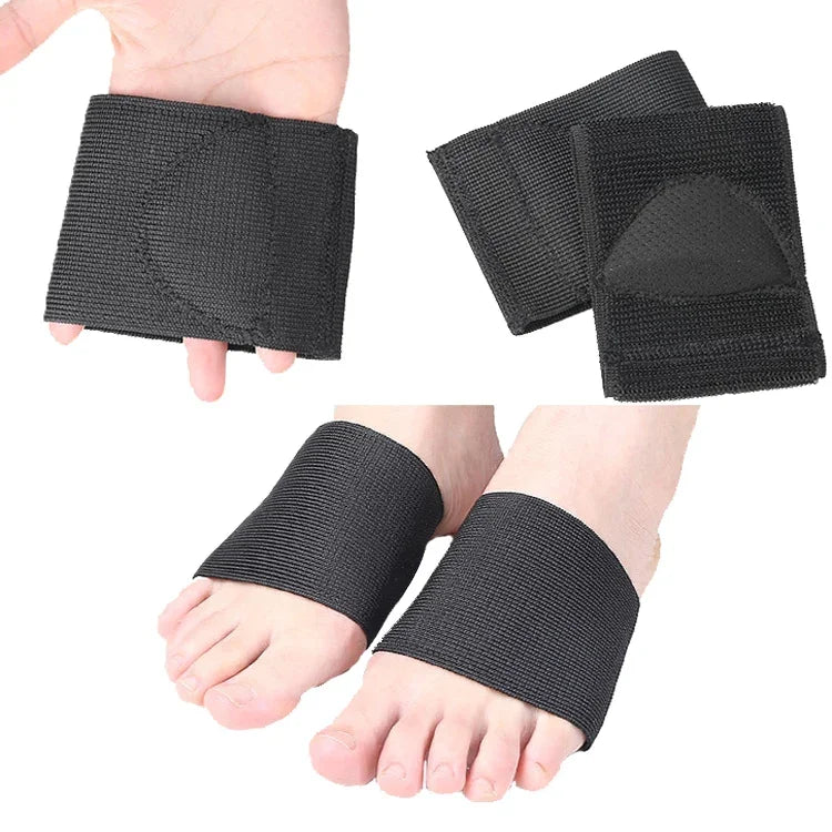 Support de voûte plantaire pour pieds plats, demi-coussinet, bandage élastique, coussinet de pied, noir S, noir M, noir L