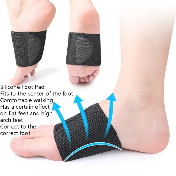 Support de voûte plantaire pour pieds plats, demi-coussinet, bandage élastique, coussinet de pied, noir S, noir M, noir L