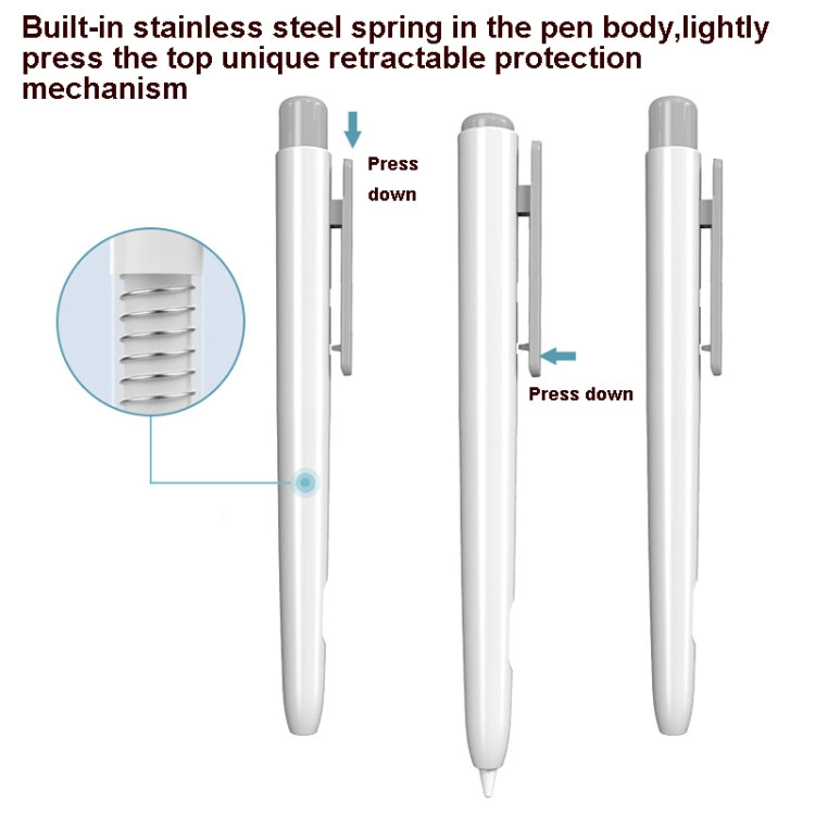 Étui pour stylet rétractable automatique à double clic pour Apple Pencil 2, gris, blanc nacré, rose, vert armée, gris sidéral, bleu, vert herbe, violet